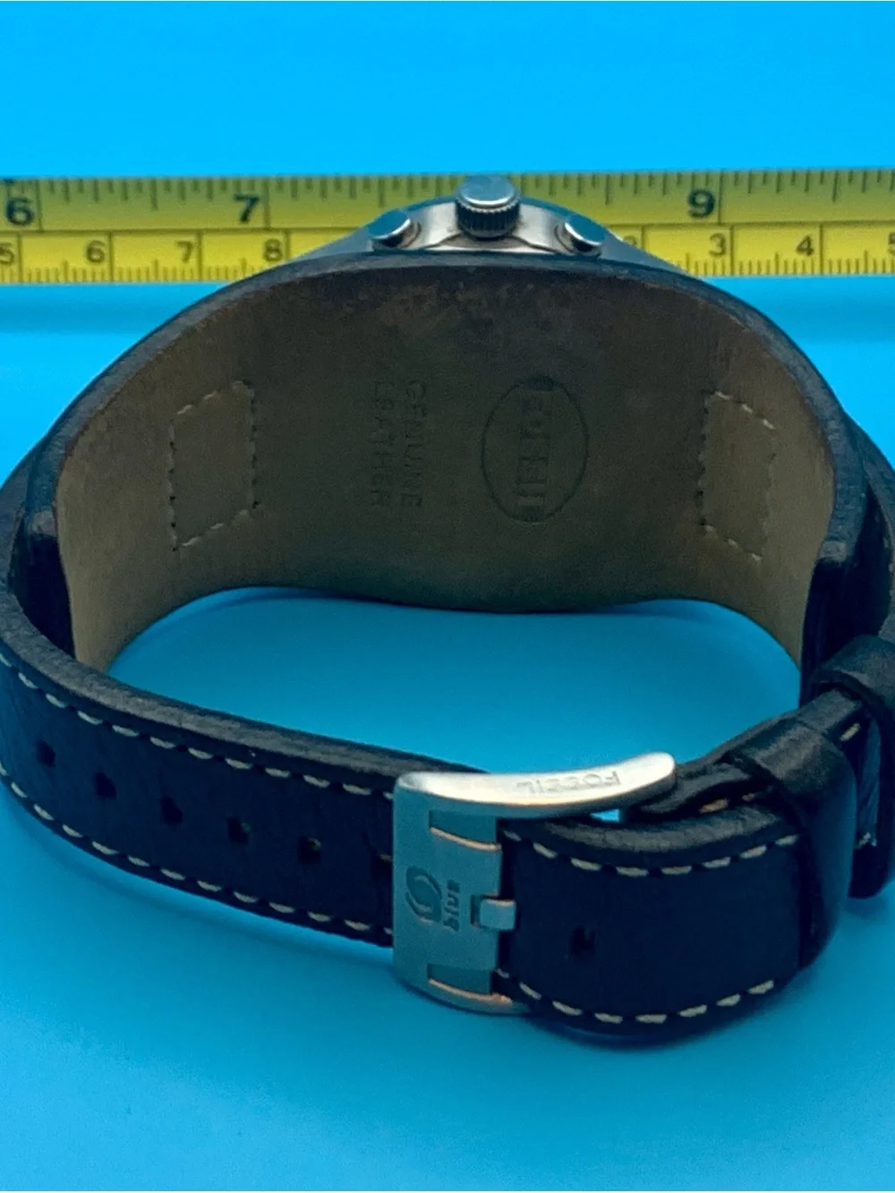 FOSSIL BLUE BQ-9167 Men’s Rare Vintage Ana-Dig Wristwatch Chrono Works New Batt